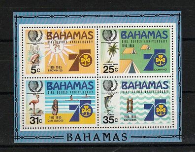 Karibik Bahamas - Block 45 - 75. Jahre Pfadfinderinnen xx postfrisch