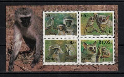 Südafrika - Venda 1994 (Block 12) Affen-Meerkatzen xx postfrisch