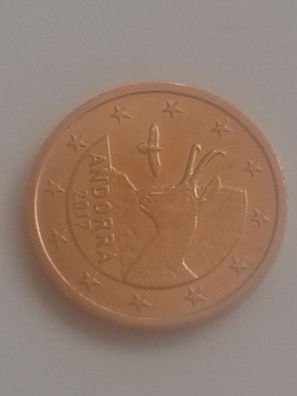 2 cent 2017 Andorra Kursmünze Pyrenäengämse Gams Fürstentum Andorra