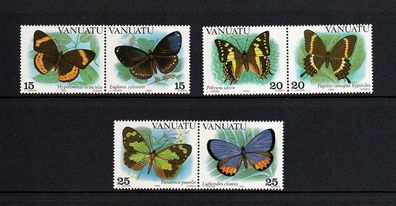 Vanuatu 1983 ( exotische Schmetterlinge- 644-49 Paare kpl. ) xx postfrisch