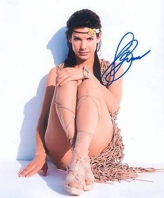 SEXY Original Autogramm SANDRA Bullock auf Großfoto (COA)