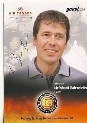 Meinhard Balensiefen DEB Autogrammkarte Original Signiert + A9383