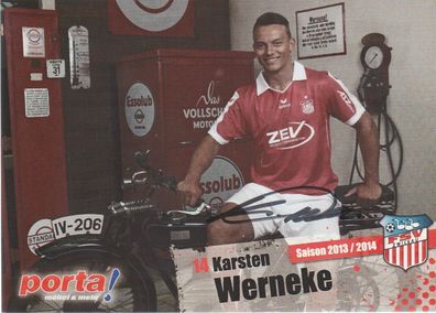 Karsten Werneke Autogramm FSV Zwickau Saison 2013/2014
