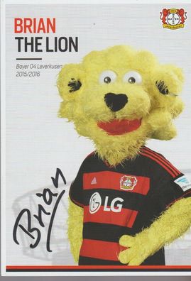 Brian the Lion Autogramm Bayer Leverkusen Saison 2015/2016