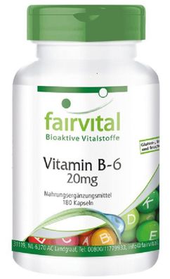 Vitamin B-6 20mg - 180 Kapseln - fairvital