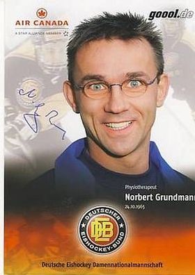 Norbert Grundmann DEB Autogrammkarte Original Signiert + A9384