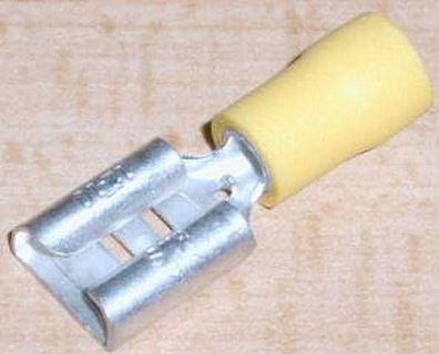 10er Pack Flachsteckhülsen in Gelb mit 9,5mm / 4,0 bis 6,0 mm²