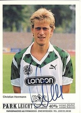 Christian Herrrmann FC Homburg 1989-90 Autogrammkarte + A7284