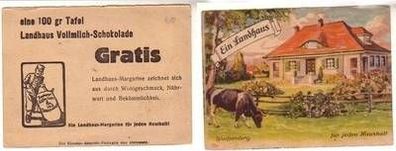 42438 Reklame Karte Landhaus Vollmilch Schokolade um 1930