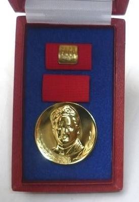 DDR Fritz Heckert Medaille in Gold im Etui
