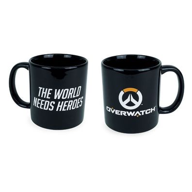 Overwatch Tasse mit Logo schwarz mug NEU Keramik 320ml Kaffeebecher