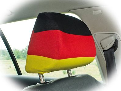 Deutschland Auto Kopfstützen Bezug Schwarz Rot Gold Fussball Deko NEU NEW