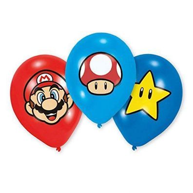 Super Mario Bros. 6 Latexballons 27,5 cm Toad Nintendo Party Deko Ballon Yoshi