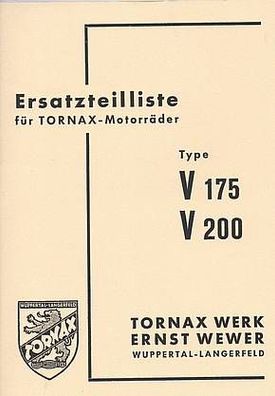 Ersatzteilliste Tornax Type V 175 / V 200, Motorrad, Zweirad, Oldtimer, Klassiker