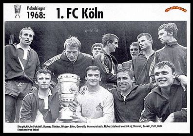 1 FC Köln DFB Pokalsieger 1968 Mannschaftskarte