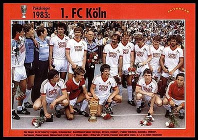 1 FC Köln DFB Pokalsieger 1983 Mannschaftskarte