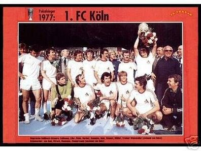 1 FC Köln DFB Pokalsieger 1977 Mannschaftskarte