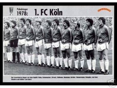 1 FC Köln DFB Pokalsieger 1978 Mannschaftskarte