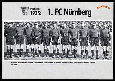 1 FC Nürnberg DFB Pokalsieger 1935 Mannschaftskarte