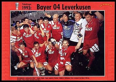 Bayer Leverkusen DFB Pokalsieger 1993 Mannschaftskarte