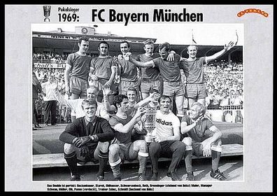 Bayern München DFB Pokalsieger 1969 Mannschaftskarte