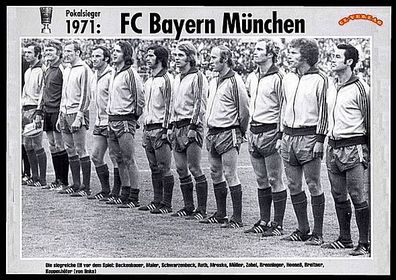 Bayern München DFB Pokalsieger 1971 Mannschaftskarte