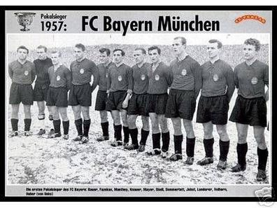Bayern München DFB Pokalsieger 1957 Mannschaftskarte