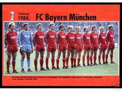 Bayern München DFB Pokalsieger 1984 Mannschaftskarte