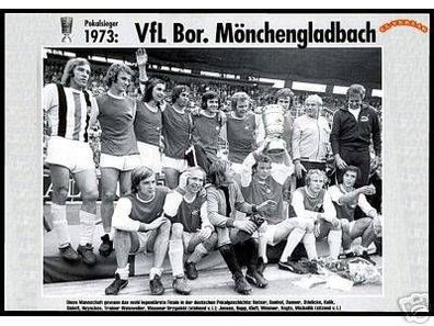 Bor. M`Gladbach DFB Pokalsieger 1973 Mannschaftskarte