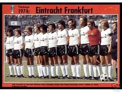 Eintr. Frankfurt DFB Pokalsieger 1974 Mannschaftskarte