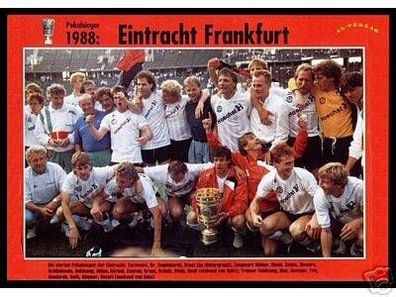 Eintr. Frankfurt DFB Pokalsieger 1988 Mannschaftskarte