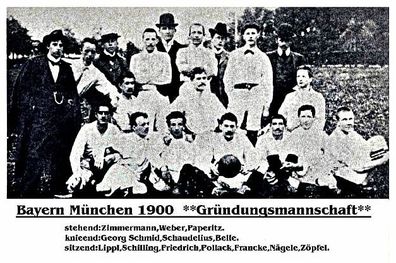 FC Bayern München + +1900 Gründungsmannschaft + Super MK + +