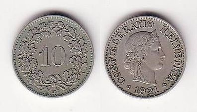 10 Rappen Nickel Münze Schweiz 1921