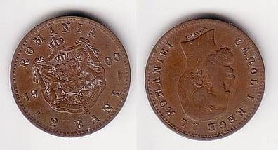 2 Bani Kupfer Münze Rumänien 1900