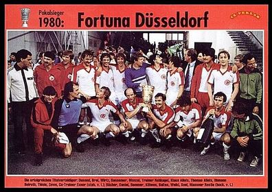 Fortuna Düsseldorf DFB Pokalsieger 1980 Mannschaftskarte