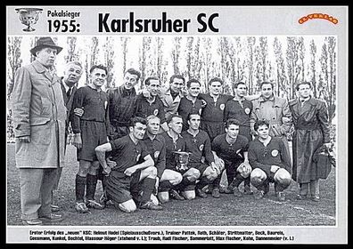 Karlsruher SC DFB Pokalsieger 1955 Mannschaftskarte