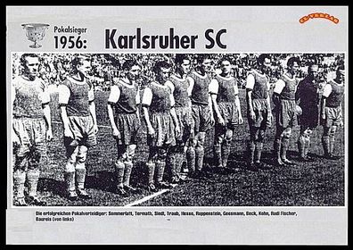 Karlsruher SC DFB Pokalsieger 1956 Mannschaftskarte