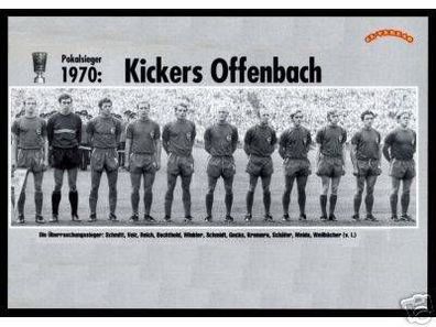 Kickers Offenbach DFB Pokalsieger 1970 Mannschaftskarte