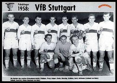 VFB Stuttgart DFB Pokalsieger 1958 Mannschaftskarte