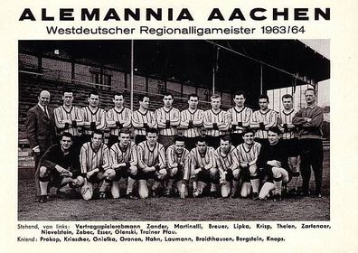 Alem. Aachen + + 1963-64 + + Super Mannschaftskarte + +