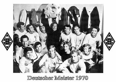 Borussia Mönchengladbach Deutscher Meister 1970 Super Mannschaftskarte + +