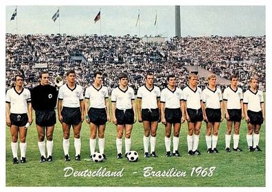 DFB + + 1968 Deutschland-Brasilien + + Super Mannschaftskarte + +