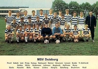 MSV Duisburg + + 1968-69 + + Super Mannschaftskarte + +