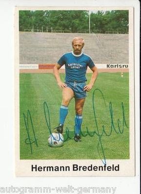 Hermann Bredenfeld Karlsruher SC Bergmann SB 1976-77 Original Signiert