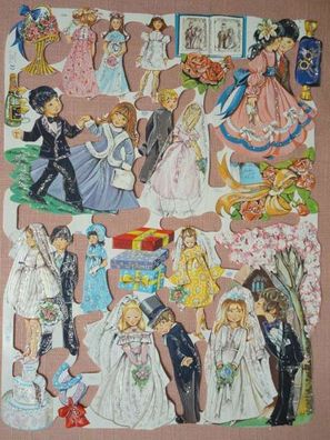 Mamelok England Scraps Glanzbilder mlp 1525 + 1526 Hochzeit