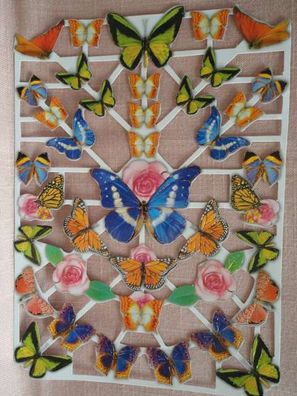 TBZ Glanzbilder-Bogen geprägt & folienverziert : Schmetterlinge
