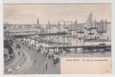 50330 Ak Kieler Woche der Hafen am Hauptregattatage um 1904
