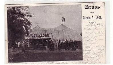 47949 Ak Gruß vom Circus A. Lobe Eingang 1901