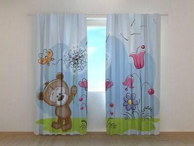 Fotogardine Teddybär, Vorhang bedruckt, Fotodruck, Fotovorhang, nach Maß