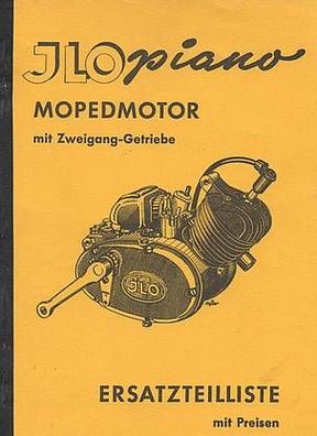Ersatzteilliste ILO Piano Mopedmotor mit Zweigang Getriebe, Oldtimer